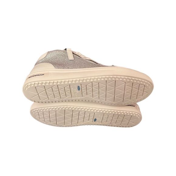 Aqua College Guliette Lace-Up Zip Sneakers- Silver Multi Leather- Size 7.5 - Picture 5 of 8